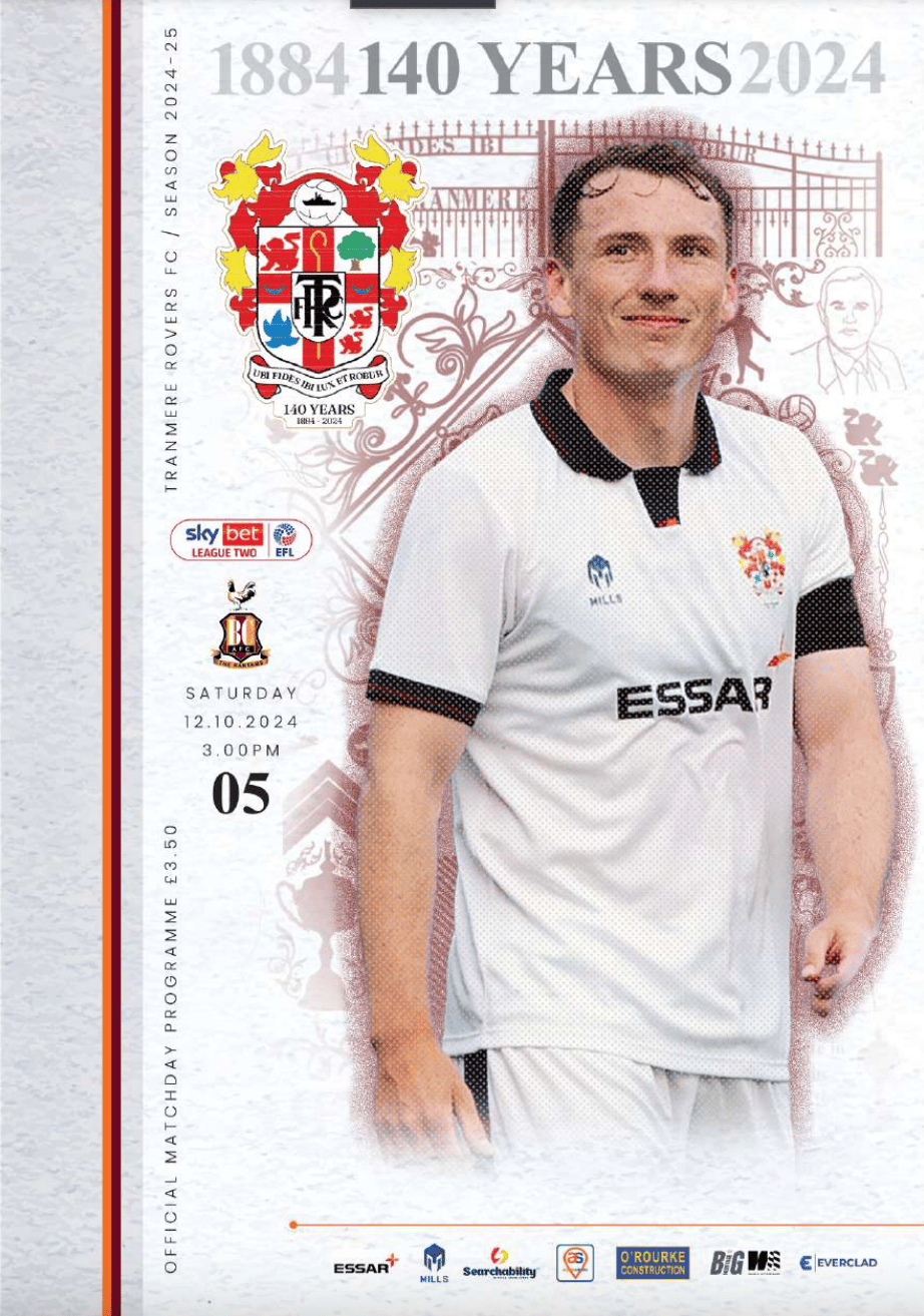 Tranmere Rovers v Bradford City match programme