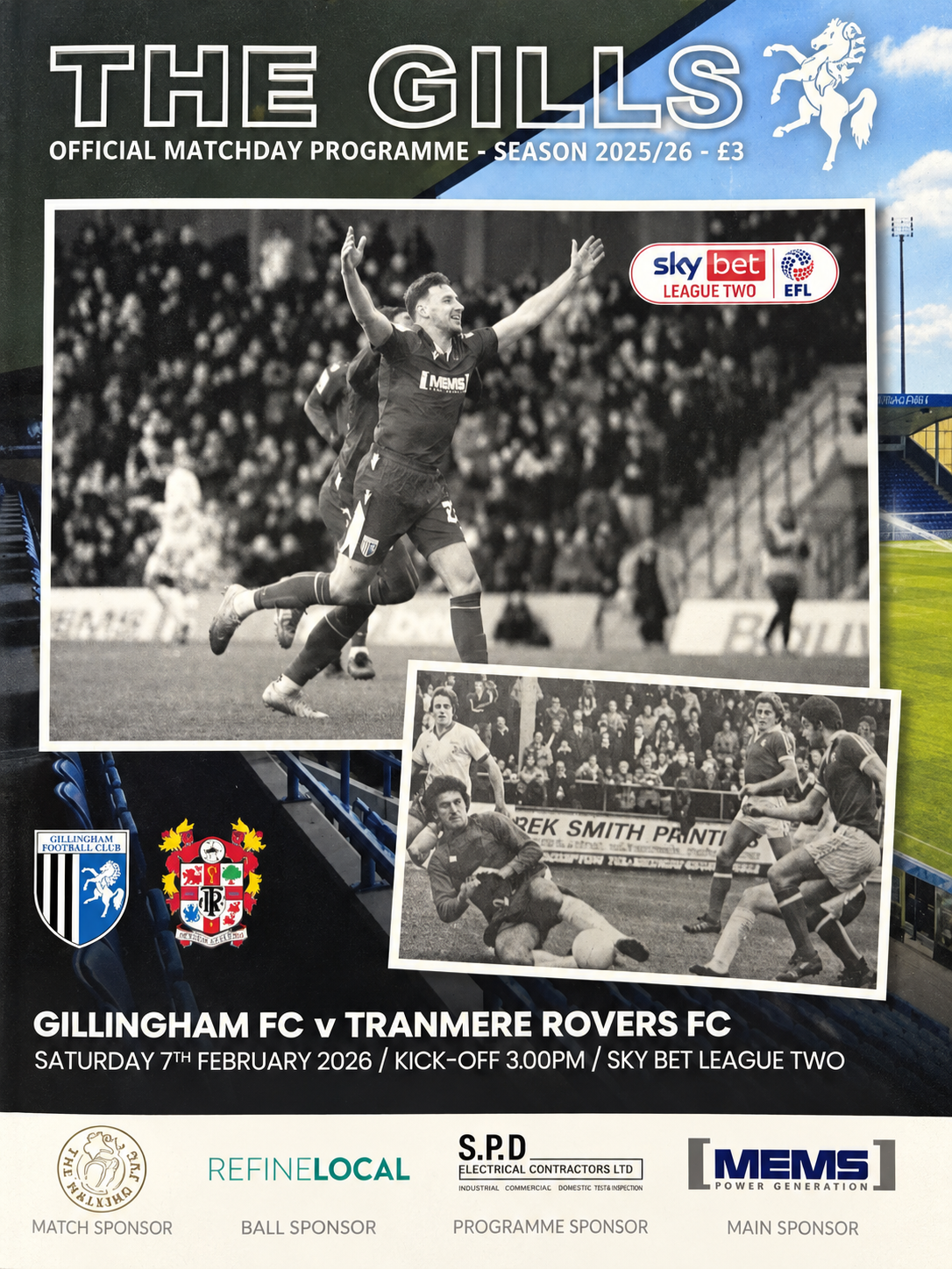 Gillingham v Tranmere Rovers match programme