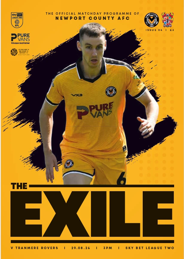 Newport County v Tranmere Rovers match programme