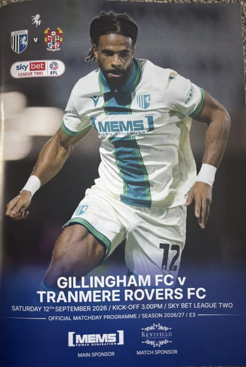 Gillingham v Tranmere Rovers match programme