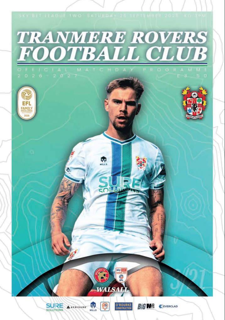 Tranmere Rovers v Walsall match programme