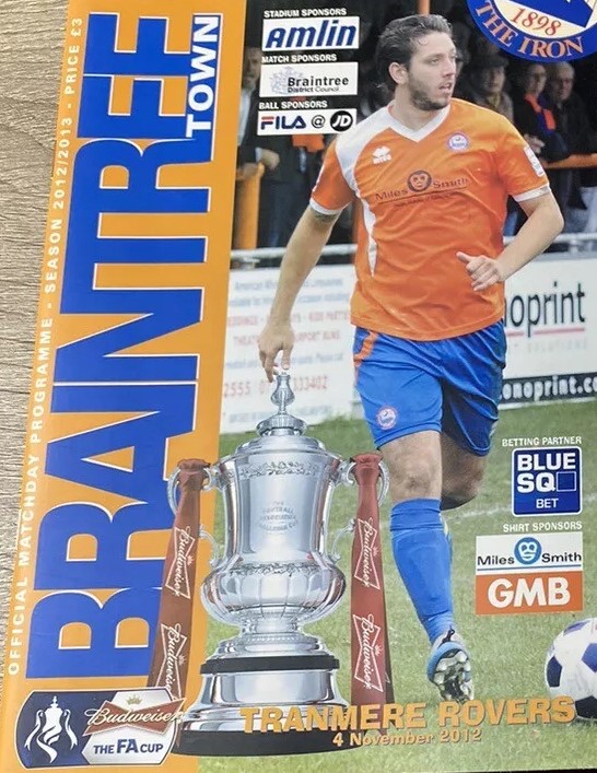 Braintree Town v Tranmere Rovers match programme