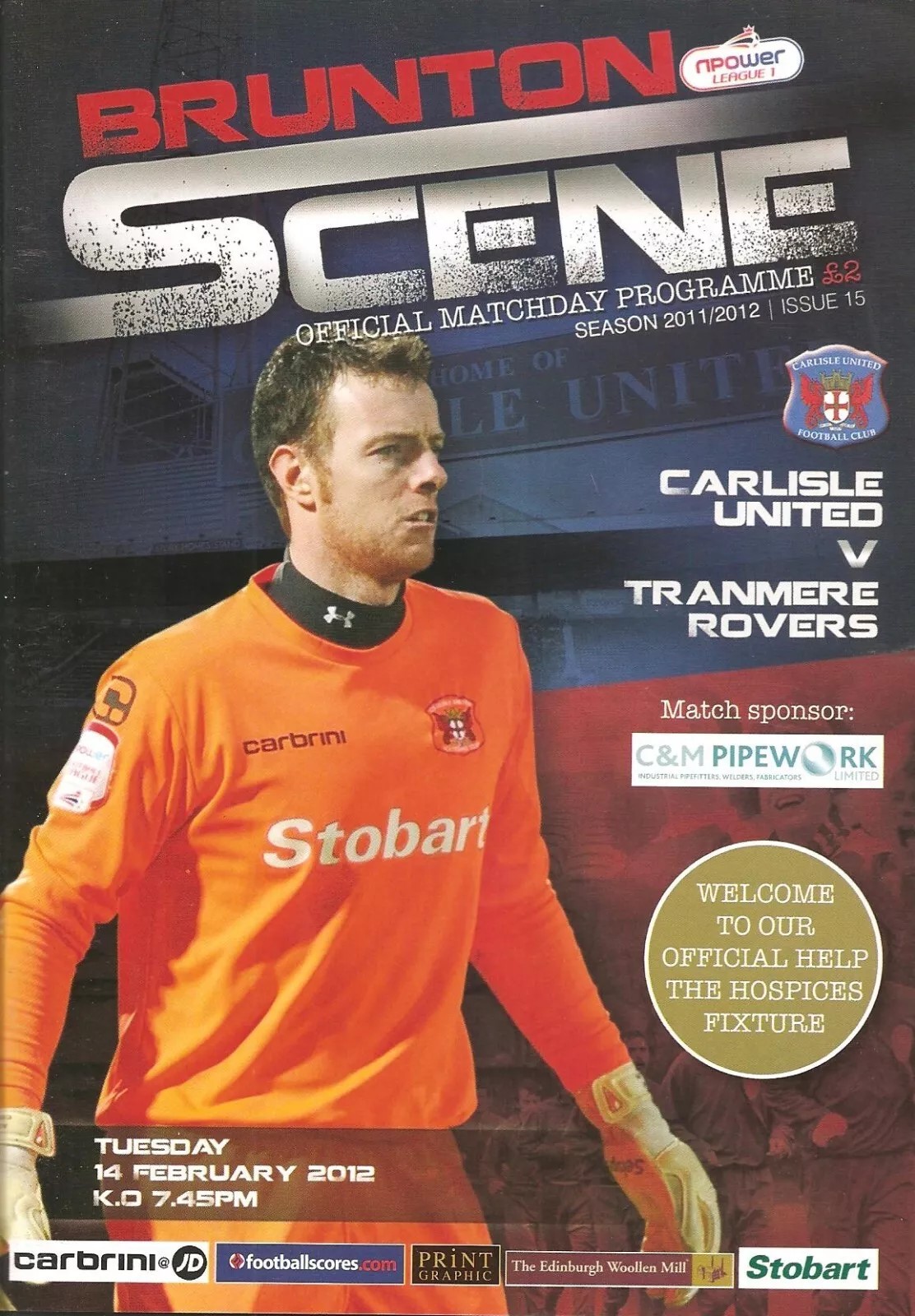 Carlisle United v Tranmere Rovers match programme
