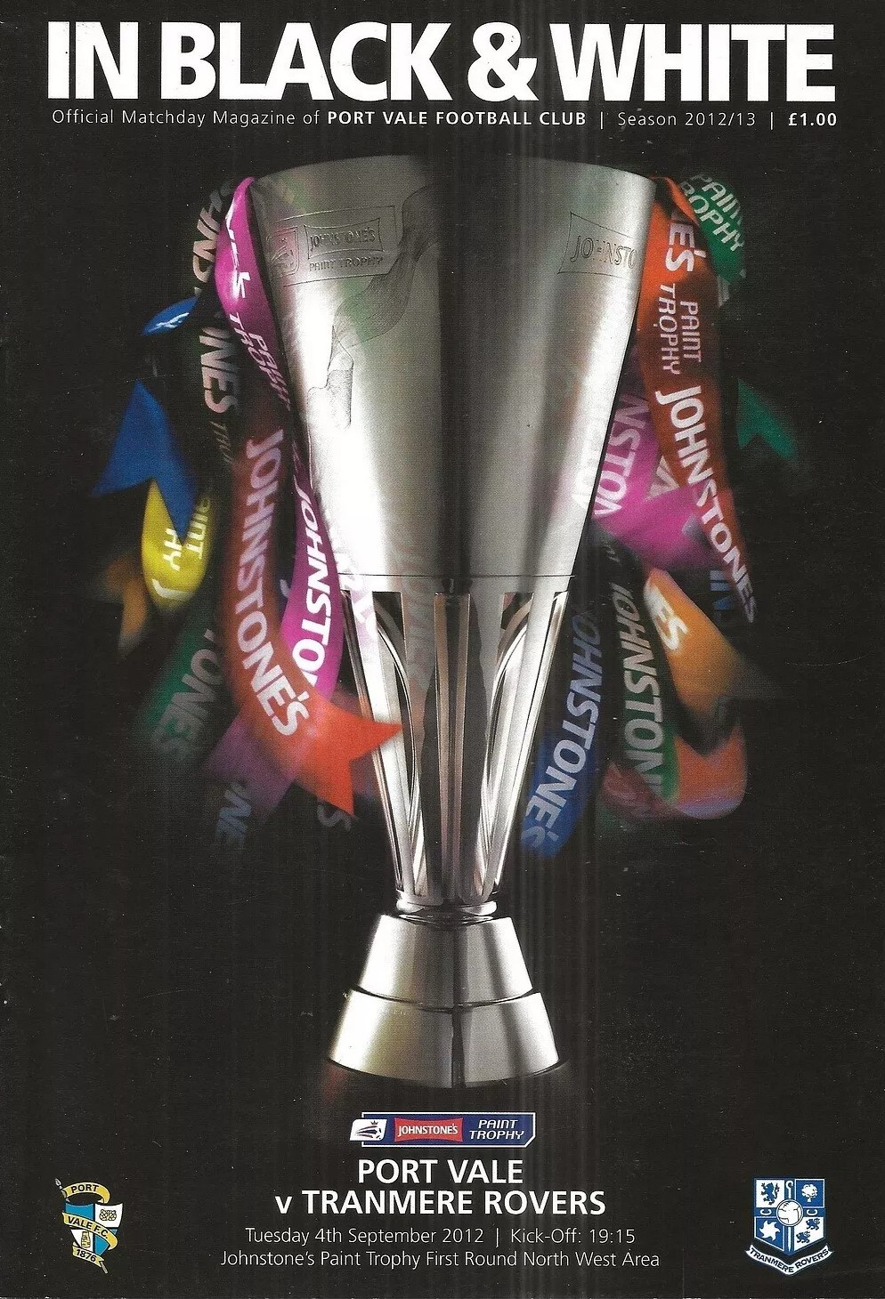 Port Vale v Tranmere Rovers match programme