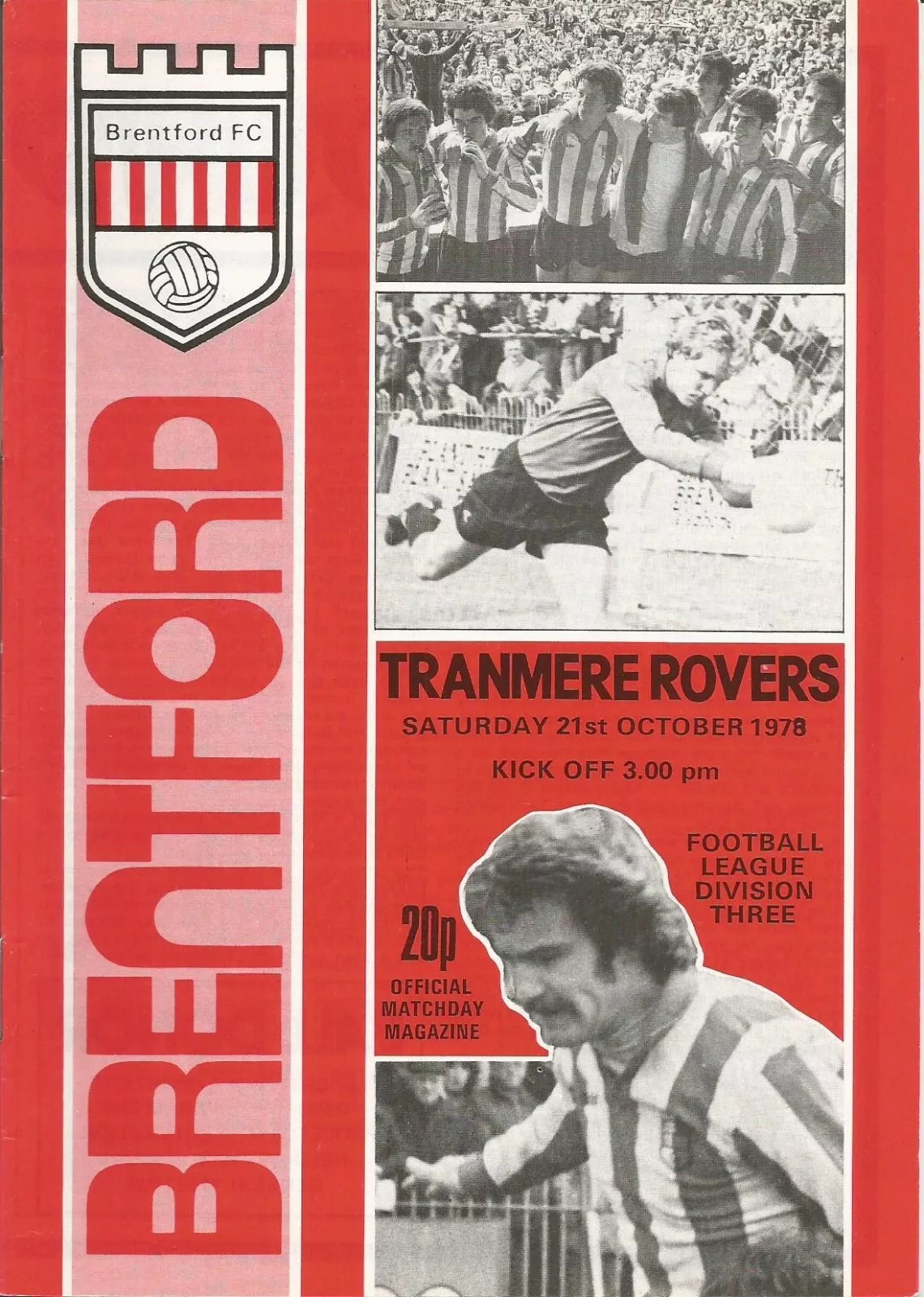 Brentford v Tranmere Rovers match programme