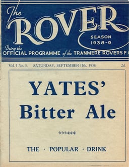 Tranmere Rovers v Bury Match Programme 1938-09-17