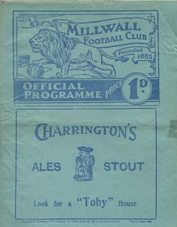 Millwall v Tranmere Rovers Match Programme 1939-04-29