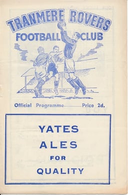 Tranmere Rovers v Chesterfield Match Programme 1954-09-14