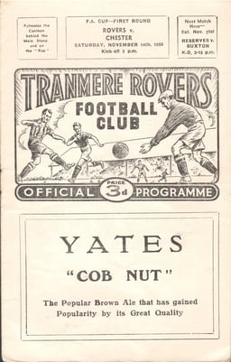 Tranmere Rovers v Chester Match Programme 1959-11-14