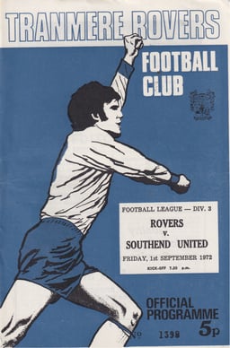 Tranmere Rovers v Southend United Match Programme 1972-09-01