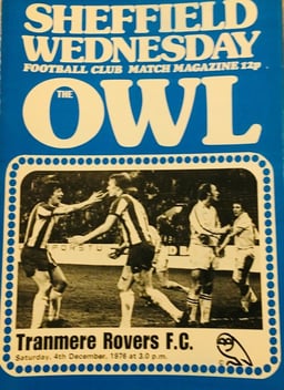 Sheffield Wednesday v Tranmere Rovers Match Programme 1976-12-04
