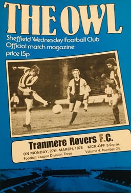 Sheffield Wednesday v Tranmere Rovers Match Programme 1978-03-27
