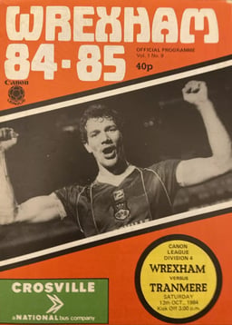 Wrexham v Tranmere Rovers Match Programme 1984-10-13