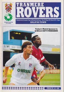 Tranmere Rovers v Halifax Town Match Programme 1991-08-27