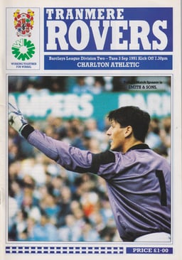 Tranmere Rovers v Charlton Athletic Match Programme 1991-09-03