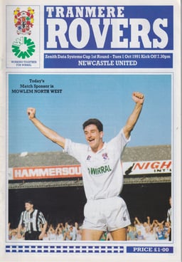 Tranmere Rovers v Newcastle United Match Programme 1991-10-01