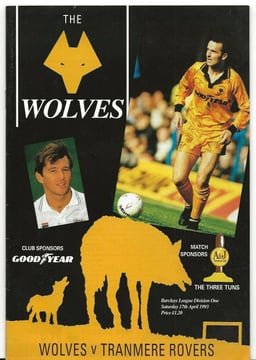 Wolverhampton Wanderers v Tranmere Rovers Match Programme 1993-04-17