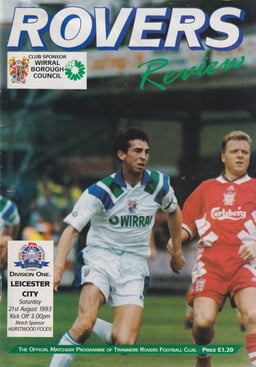 Tranmere Rovers v Leicester City Match Programme 1993-08-21