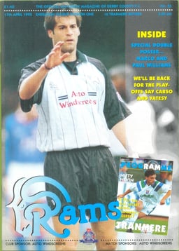 Derby County v Tranmere Rovers Match Programme 1995-04-17