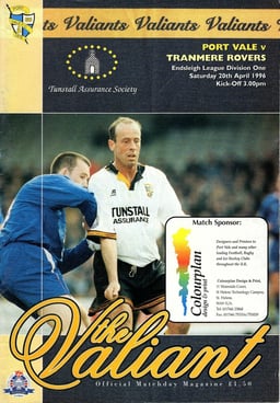 Port Vale v Tranmere Rovers Match Programme 1996-04-20