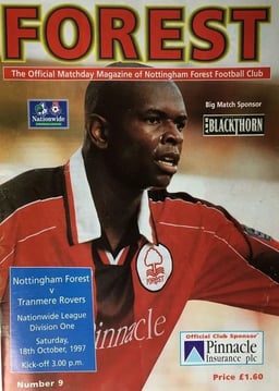 Nottingham Forest v Tranmere Rovers Match Programme 1997-10-18