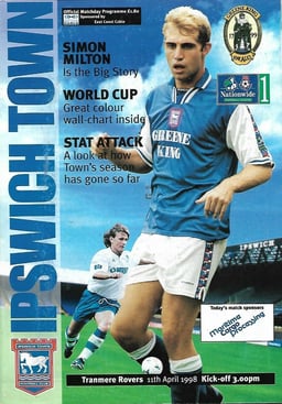 Ipswich Town v Tranmere Rovers Match Programme 1998-04-11