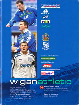 Wigan Athletic v Tranmere Rovers Match Programme 2002-03-23