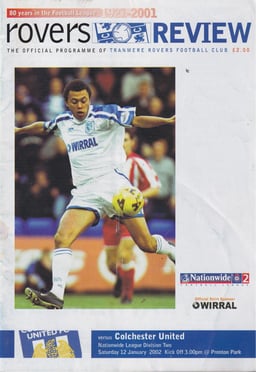 Tranmere Rovers v Colchester United Match Programme 2002-01-12