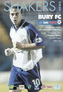Bury v Tranmere Rovers Match Programme 2002-12-10