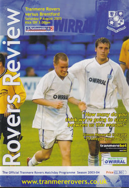 Tranmere Rovers v Brentford Match Programme 2003-08-09