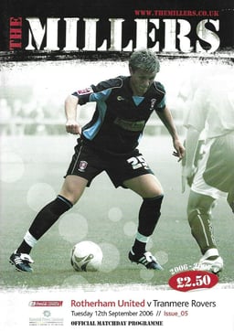 Rotherham United v Tranmere Rovers Match Programme 2006-09-12