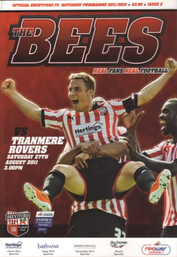 Brentford v Tranmere Rovers Match Programme 2011-08-27