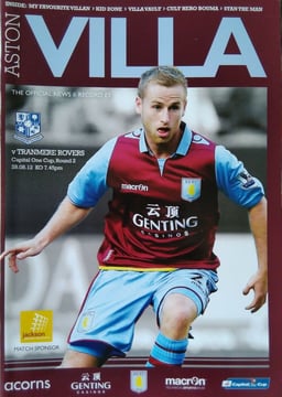Aston Villa v Tranmere Rovers Match Programme 2012-08-28