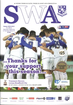 Tranmere Rovers v Bradford City Match Programme 2014-05-03