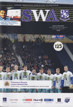 Tranmere Rovers v Bristol City Match Programme 2013-11-16