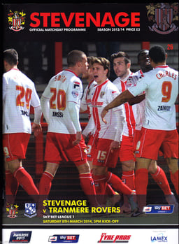 Stevenage v Tranmere Rovers Match Programme 2014-03-08