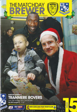 Burton Albion v Tranmere Rovers Match Programme 2014-12-26