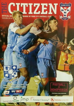 York City v Tranmere Rovers Match Programme 2015-02-14