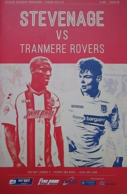 Stevenage v Tranmere Rovers Match Programme 2015-04-03