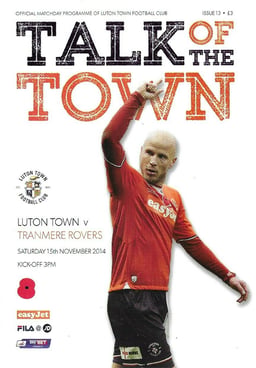 Luton Town v Tranmere Rovers Match Programme 2014-11-15