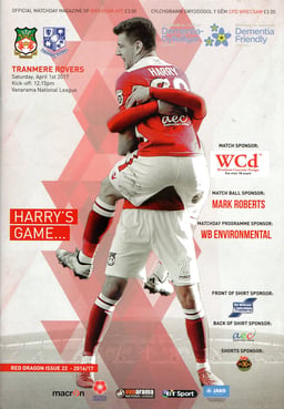 Wrexham v Tranmere Rovers Match Programme 2017-04-01