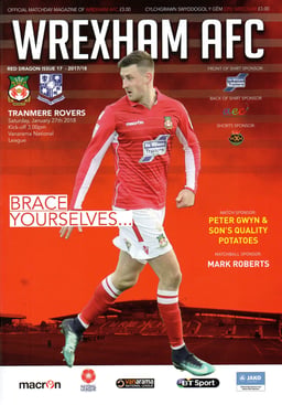 Wrexham v Tranmere Rovers Match Programme 2018-01-27