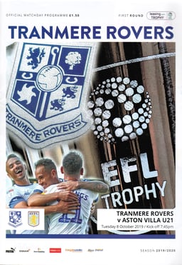 Tranmere Rovers v Aston Villa U21 Match Programme 2019-10-08