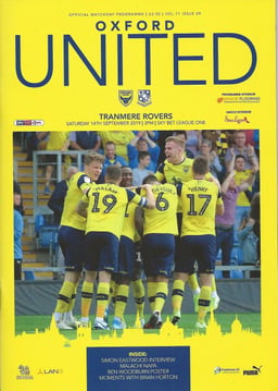 Oxford United v Tranmere Rovers Match Programme 2019-09-14