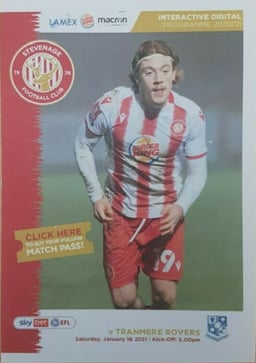 Stevenage v Tranmere Rovers Match Programme 2021-01-16