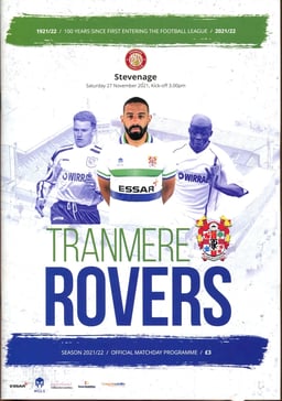 Tranmere Rovers v Stevenage Match Programme 2022-02-01