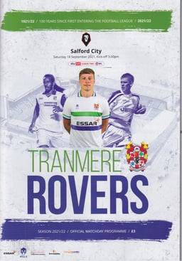 Tranmere Rovers v Salford City Match Programme 2021-09-18