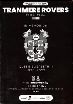 Tranmere Rovers v Bradford City Match Programme 2022-09-13