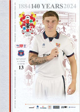 Tranmere Rovers v Carlisle United Match Programme 2025-01-04