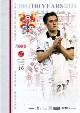 Tranmere Rovers v Fleetwood Town Match Programme 2025-02-11